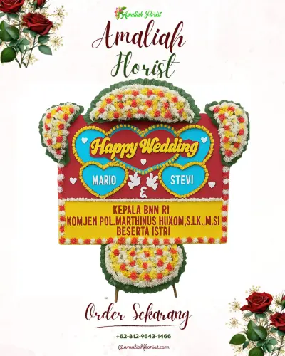 Karangan Papan Bunga Pernikahan di Makasar